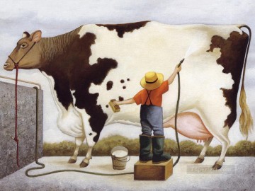 Ganado Vaca Toro Painting - baño de vaca
